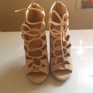 NWOT lace-up heels